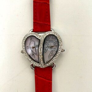 Two time zones Montres de Fleur Quartz WATCH with brand new band and battery.